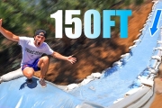 Built 150FT MEGA SLIP N SLIDE into NEW POND! ($25,000 Backyard Project)