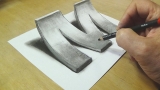 How to Draw 3D Letter M – Drawing with pencil – By Vamos