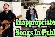 SINGING INAPPROPRIATE SONGS in the NYC SUBWAY (SINGING IN PUBLIC)