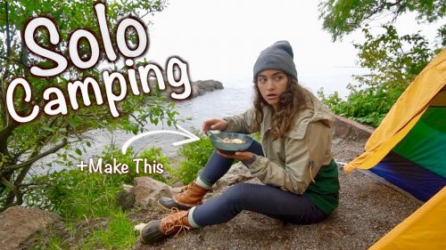 Alone in the Woods — Solo Camping + Cooking Spicy Soup Over My Camp Stove