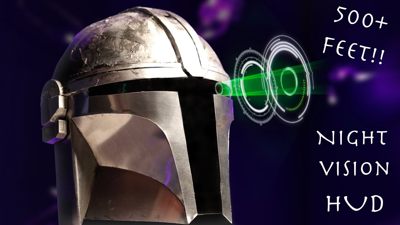 Working Mandalorian Helmet with HUD! – See 500 Feet In Total Darkness!