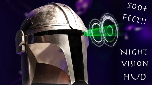 Working Mandalorian Helmet with HUD! – See 500 Feet In Total Darkness!