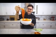 Making and eating korean fire noodles