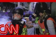 CNN reporter and crew hit by tear gas in Hong Kong